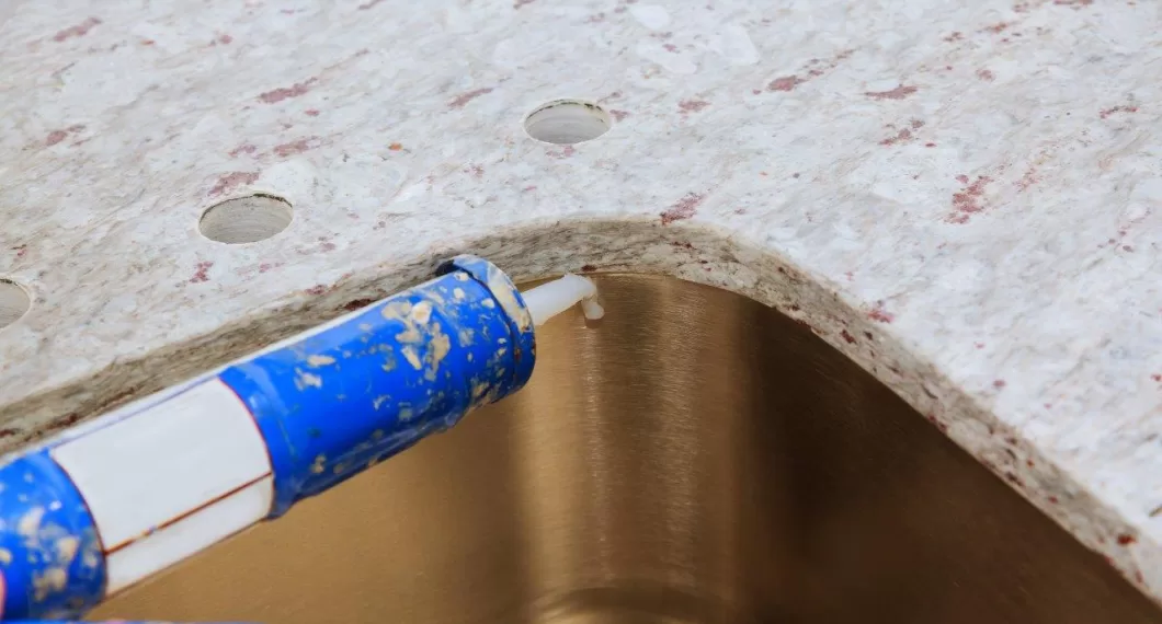 contractor installed counter tops and sink sealant