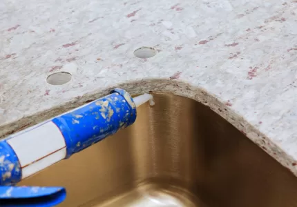 contractor installed counter tops and sink sealant