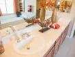Beautifully Decorated New Modern Home Bathroom Sink, Faucet and Counter.
