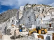 Industrial machinery in an open cast granite quarry
