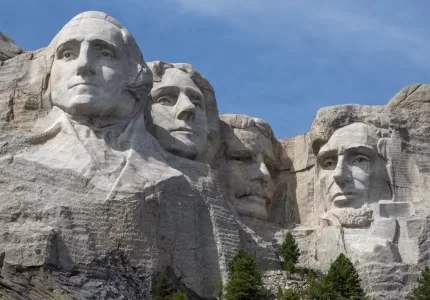 Scenery of the famous historic Mount Rushmore in South Dakota