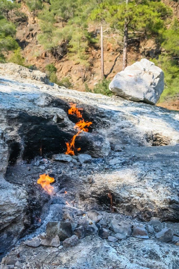 Eternal natural fire flames of Chimaera Mount